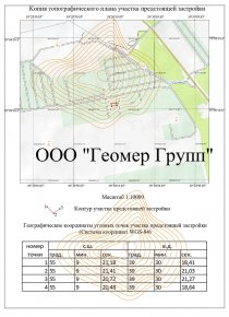 Копия топографического плана участка предстоящей застройки, г. Красногорск, мкр. Опалиха